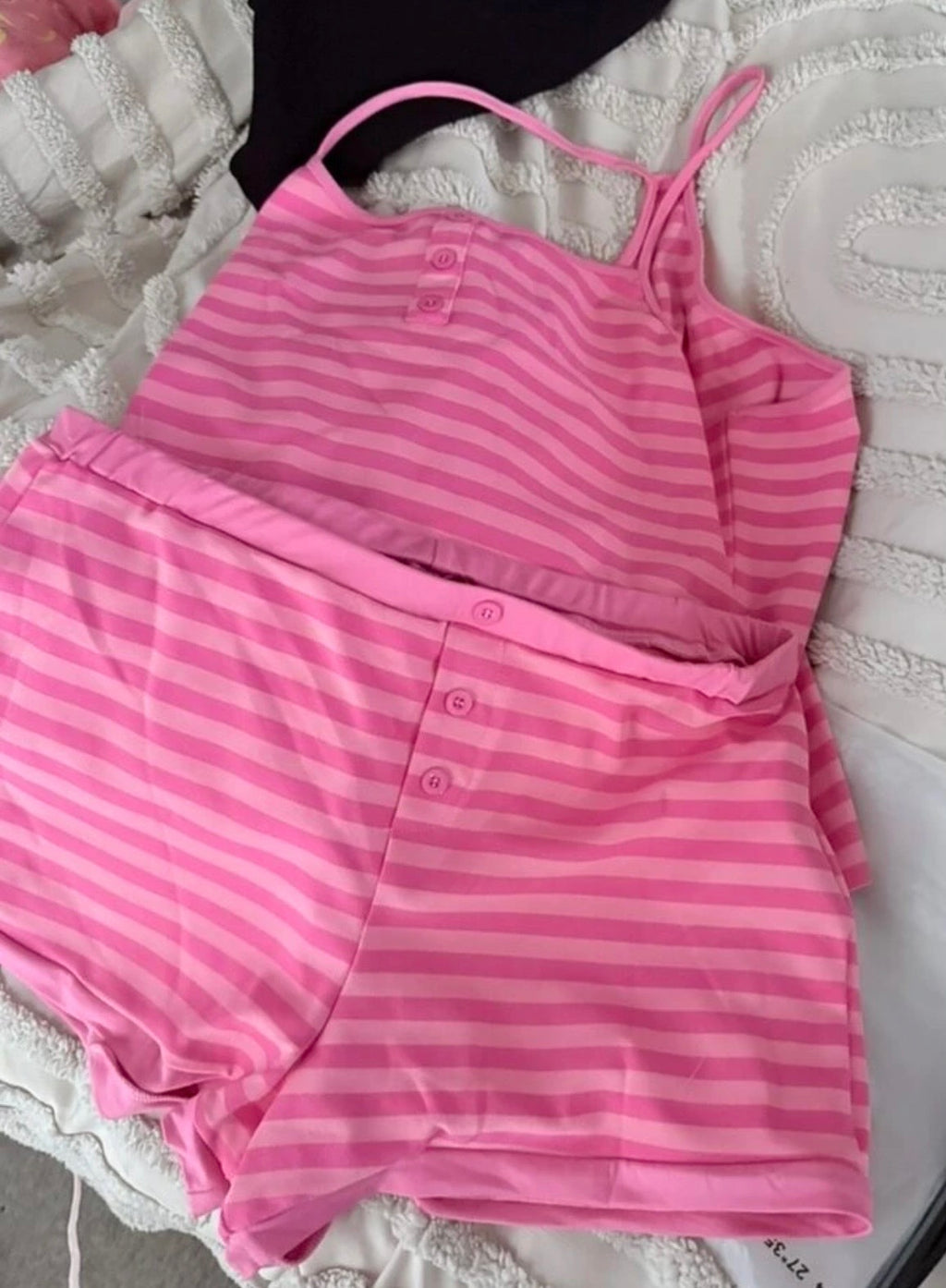 Pink stripe two piece set