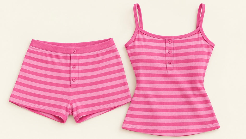 Pink stripe two piece set