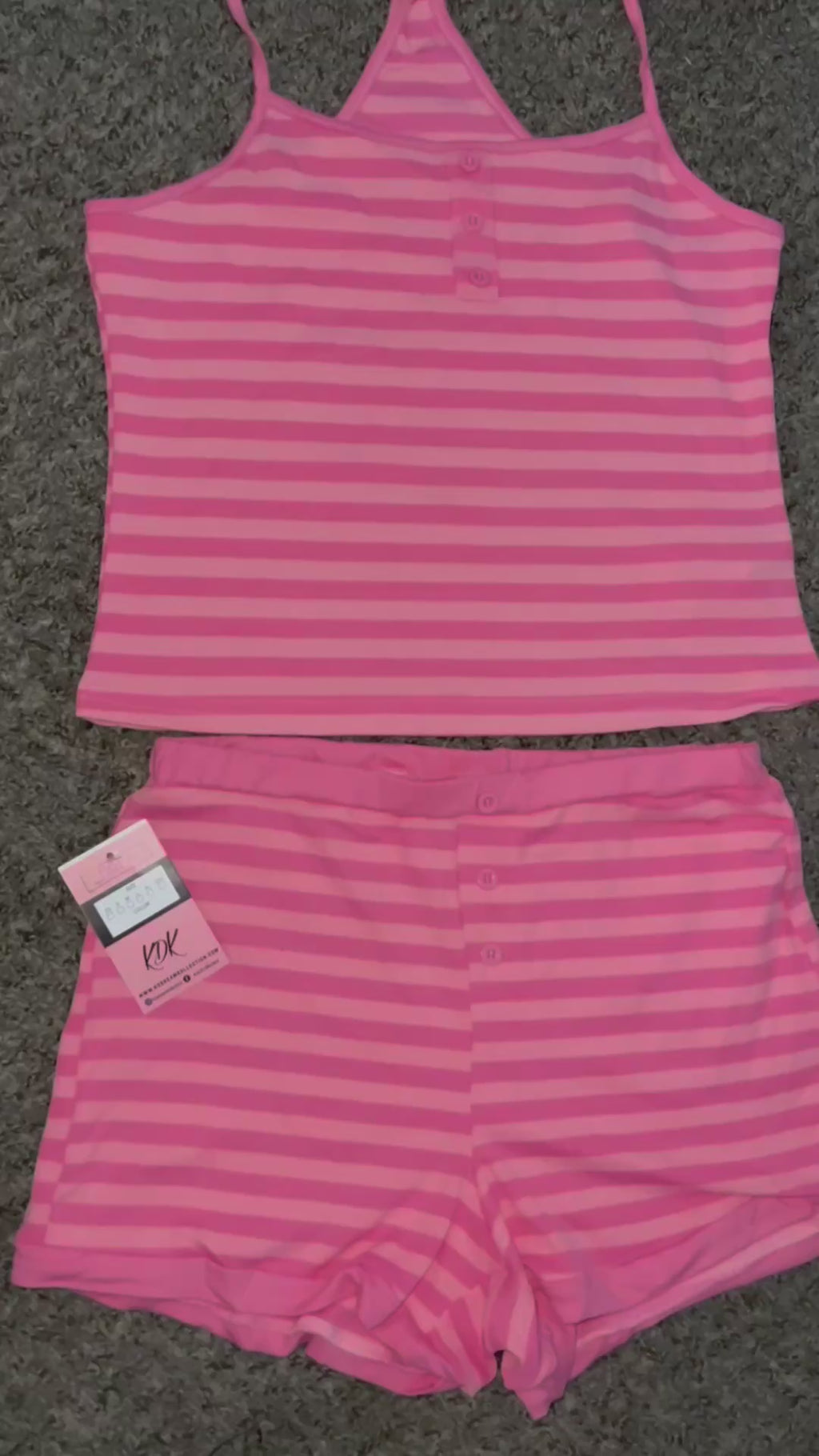 Pink stripe two piece set