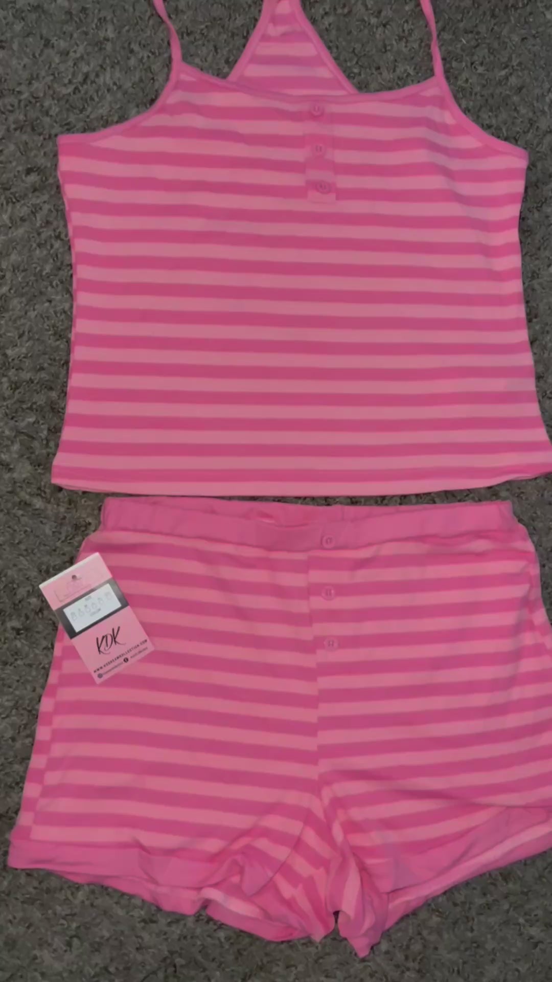 Pink stripe two piece set
